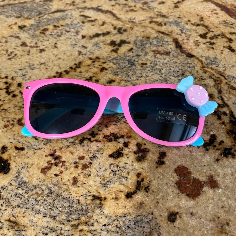 Girls candy pink and seafoam green sunglasses